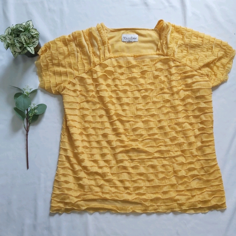 TanJay Ruffle Blouse Sz Lg